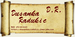 Dušanka Radukić vizit kartica
